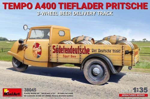 1:35 35387 BRITISH ARMOURED CAR CREW. SPECIAL EDITION38092 OMNIBUS CREW AND PASSENGERS TEMPO A400 TIEFLADER PRITSCHE 3-WHEEL BEER DELIVERY TRUCK