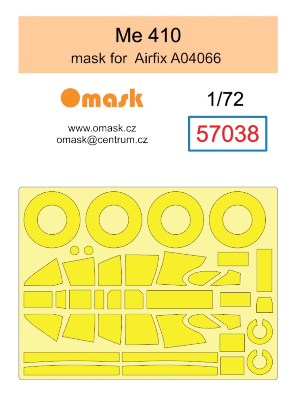 1:72 Me 410 mask (for Airfix A04066)