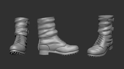 1:16 German military boots with gaiters