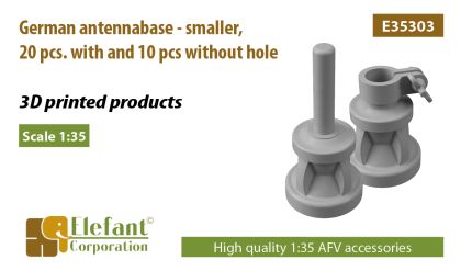 1:35 German antennabase - smaller, 20 pcs. with and 10 pcs without hole