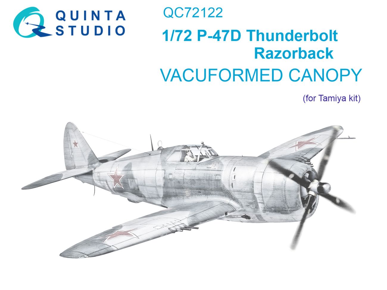 1:72 P-47D Thunderbolt Razorback vacuumed clear canopy (Tamiya)