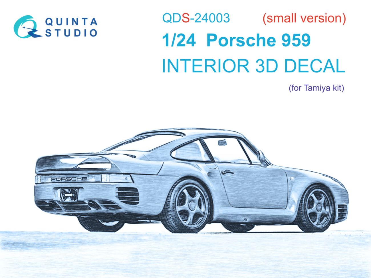 1:24 Porsche 959 3D-Printed & coloured Interior on decal paper (Tamiya) (Small version)