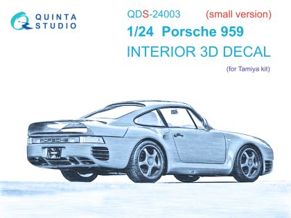 1:24 Porsche 959 3D-Printed & coloured Interior on decal paper (Tamiya) (Small version)