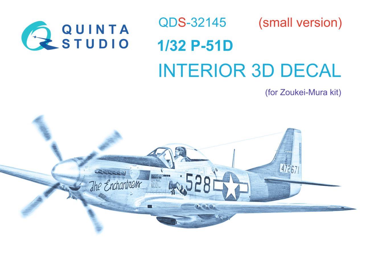1:32 P-51D Mustang 3D-Printed & coloured Interior on decal paper (Zoukei-Mura SWS) (Small version)