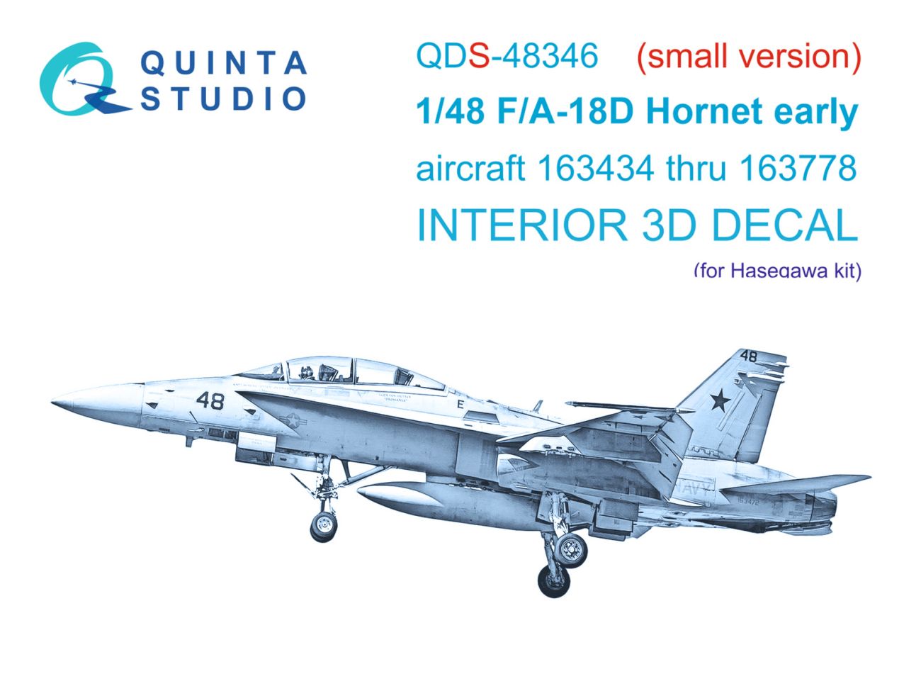 1:48 FA-18D early 3D-Printed & coloured Interior on decal paper (Hasegawa) (Small version)