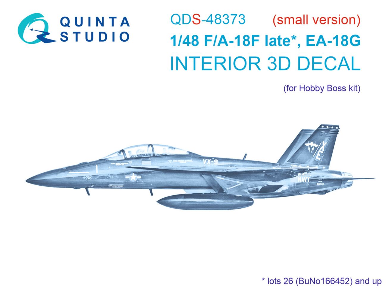 1:48 F/A-18F late / EA-18G 3D-Printed & coloured Interior on decal paper (Hobby Boss) (Small version)