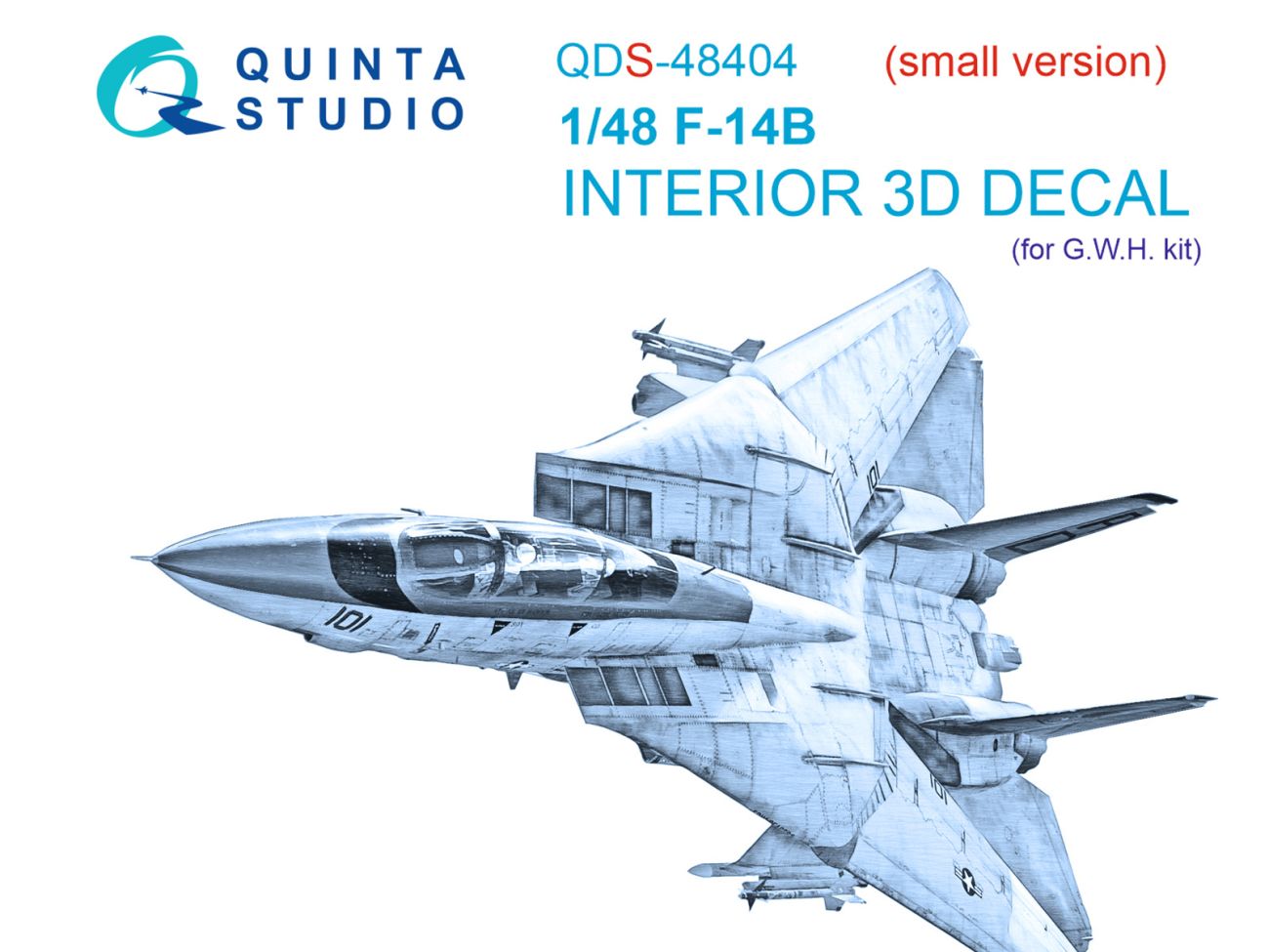 1:48 F-14B 3D-Printed & coloured Interior on decal paper (GWH) (Small version)