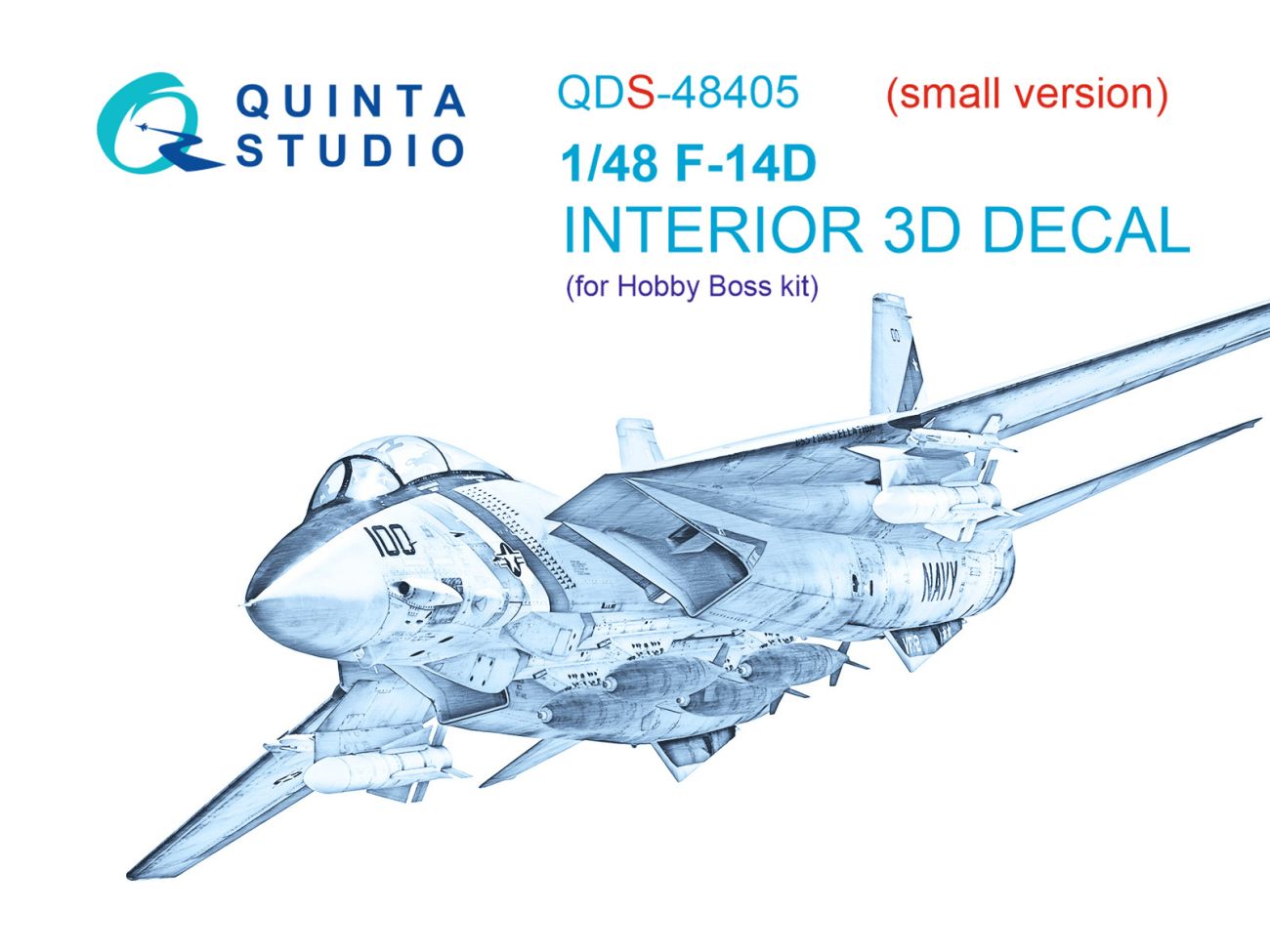 1:48 F-14D 3D-Printed & coloured Interior on decal paper (Hobby Boss) (Small version)