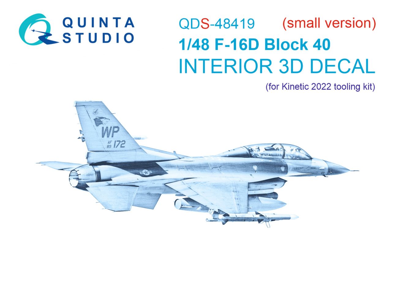 1:48 F-16D block 40 3D-Printed & coloured Interior on decal paper (Kinetic 2022 tool) (Small version)