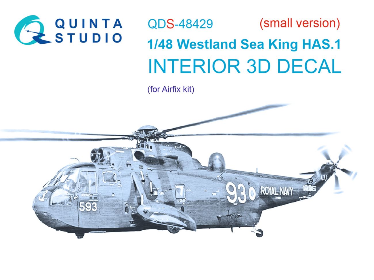 1:48 Westland Sea King HAS.1 3D-Printed & coloured Interior on decal paper (Airfix) (Small version)
