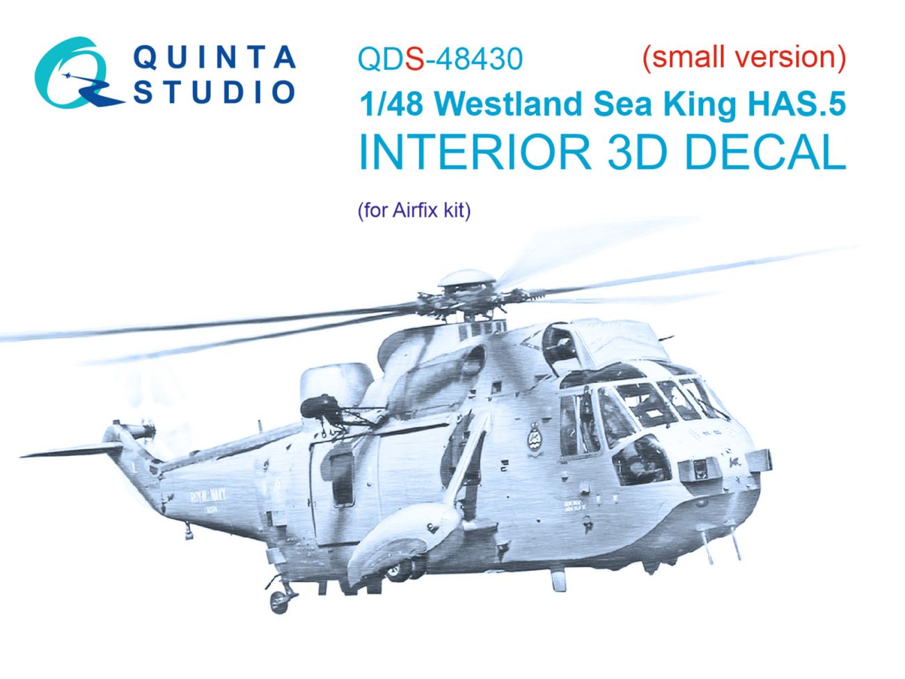 1:48 Westland Sea King HAS.5 3D-Printed & coloured Interior on decal paper (Airfix) (Small version)