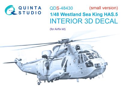 1:48 Westland Sea King HAS.5 3D-Printed & coloured Interior on decal paper (Airfix) (Small version)
