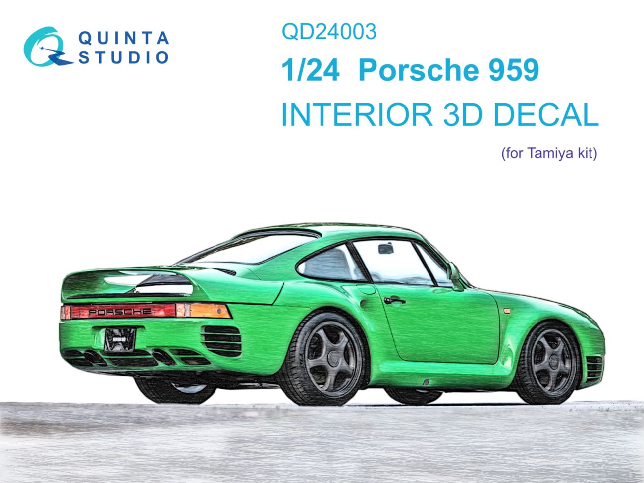 1:24 Porsche 959 3D-Printed & coloured Interior on decal paper (Tamiya)