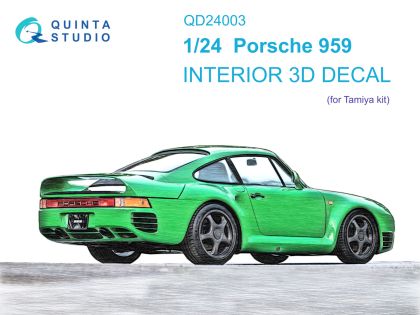 1:24 Porsche 959 3D-Printed & coloured Interior on decal paper (Tamiya)