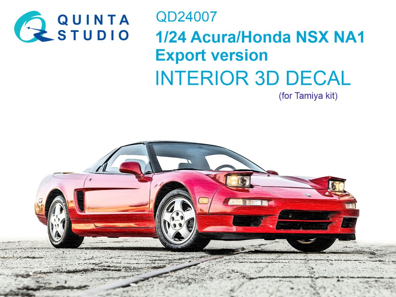 1:24 Acura-Honda NSX NA1 Export version 3D-Printed & coloured Interior on decal paper (Tamiya)