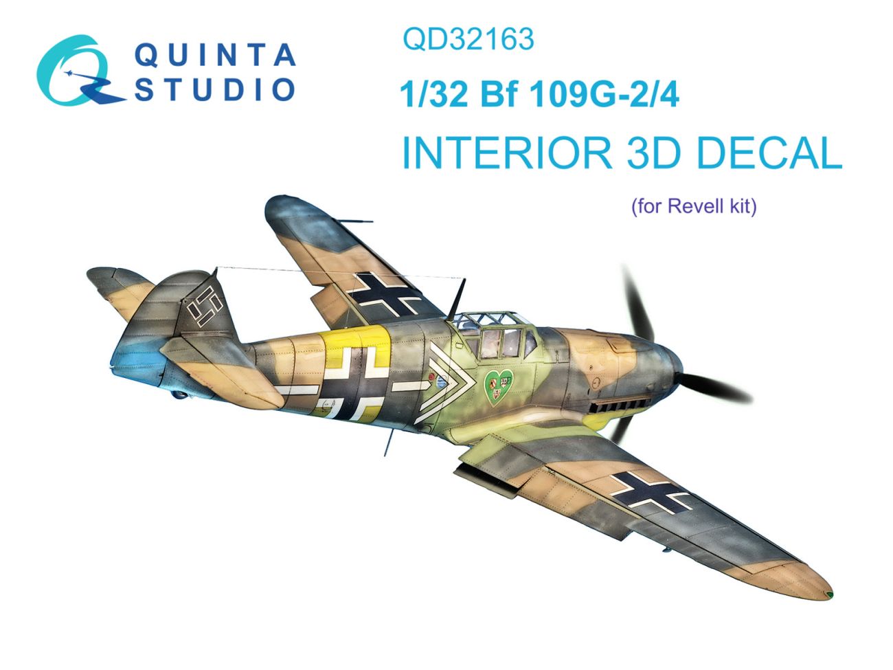 1:32 Bf 109G-2/4 3D-Printed & coloured Interior on decal paper (Revell)