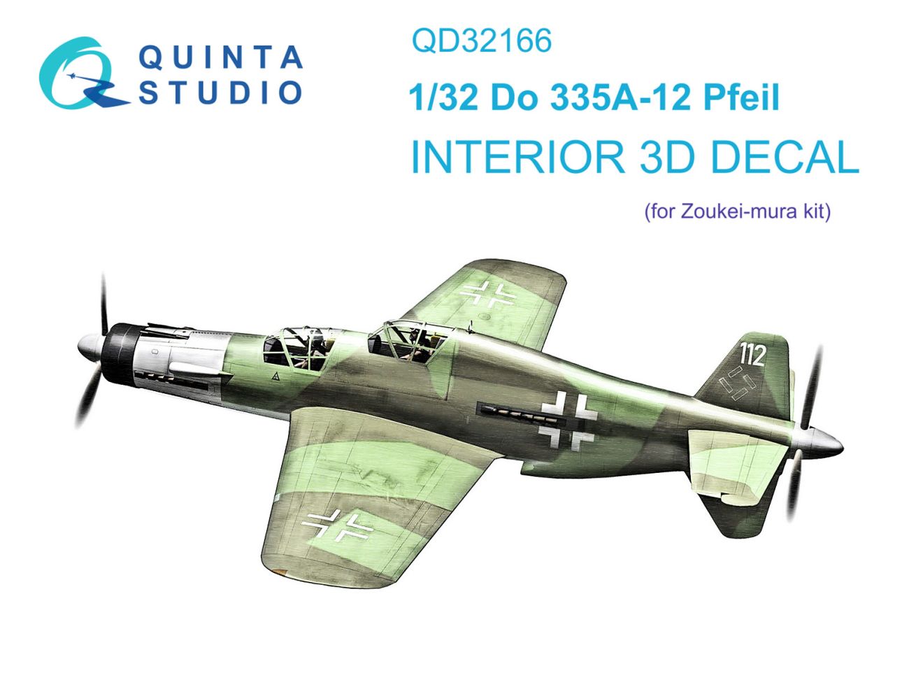 1:32 Do 335A-12 3D-Printed & coloured Interior on decal paper (Zoukei-mura)