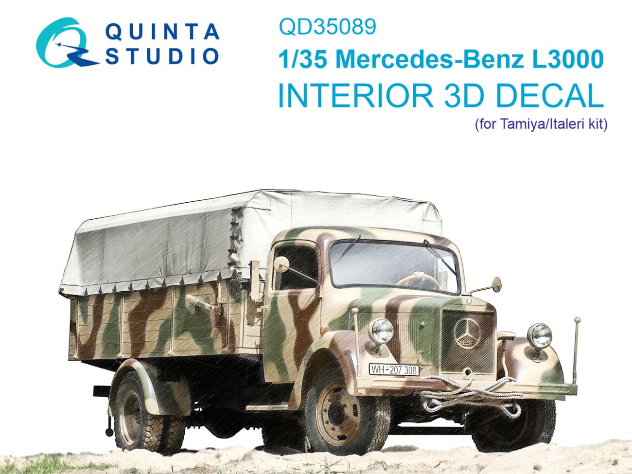 1:35 Mercedes-Benz L3000 3D-Printed & coloured Interior on decal paper (Tamiya/Italeri)