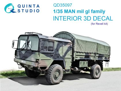 1:35 MAN mil gl family 3D-Printed & coloured Interior on decal paper (Revell)