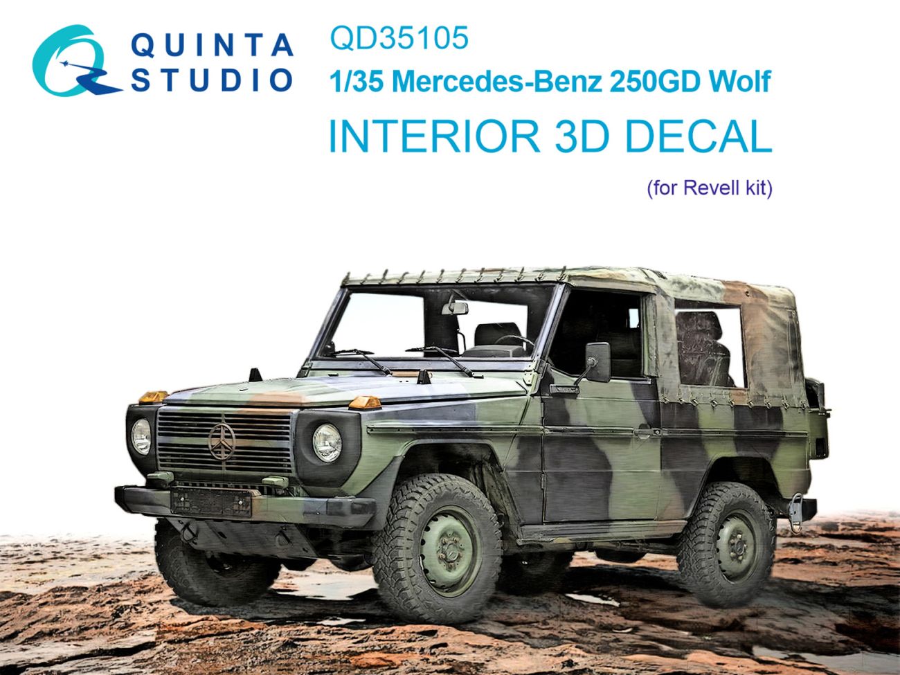 1:35 Mercedes-Benz 250GD Wolf 3D-Printed & coloured Interior on decal paper (Revell)