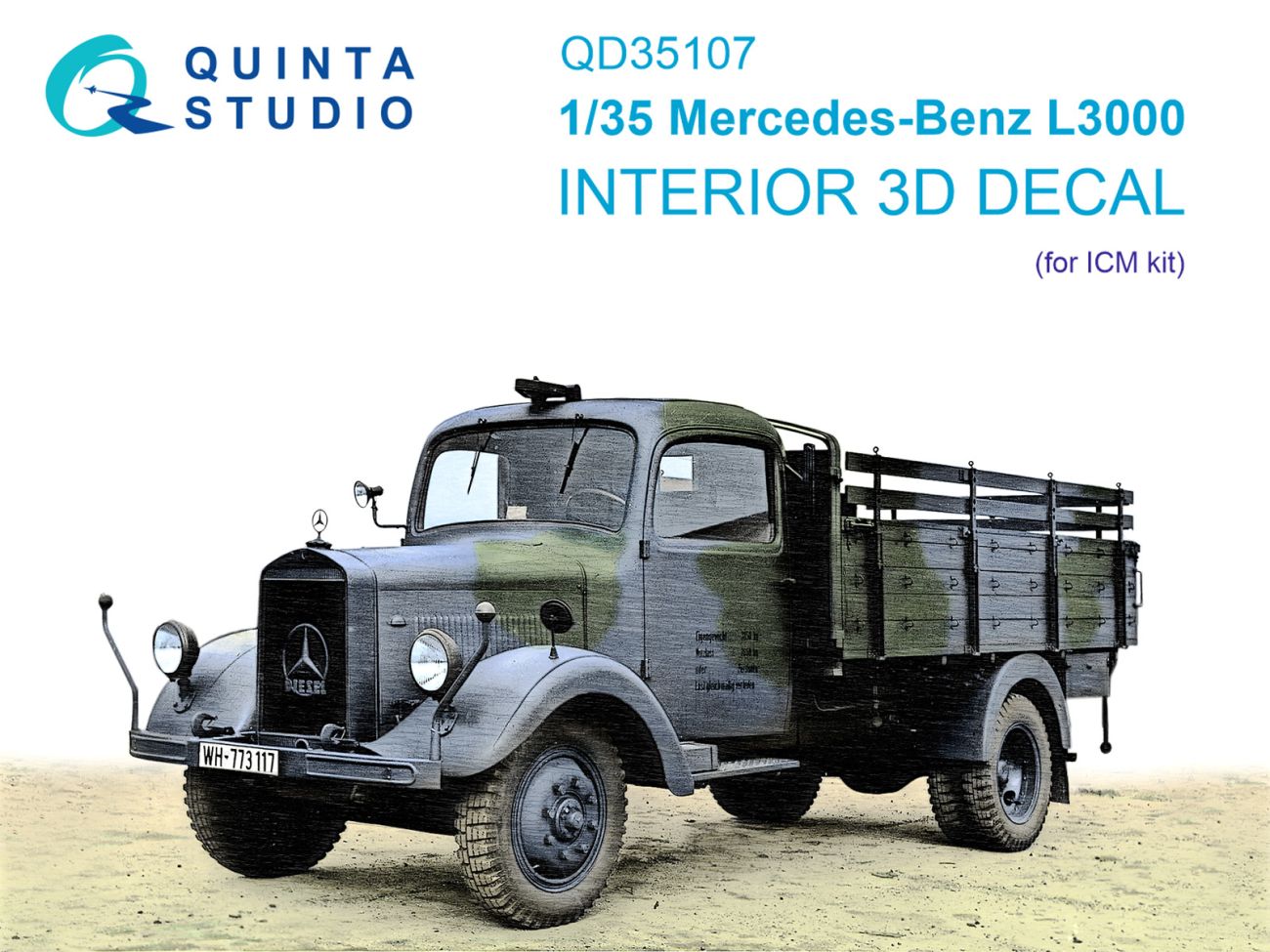 1:35 Mercedes-Benz L3000 3D-Printed & coloured Interior on decal paper (ICM)