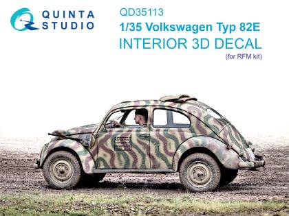 1:35 Volkswagen Typ 82E 3D-Printed & coloured Interior on decal paper (RFM)