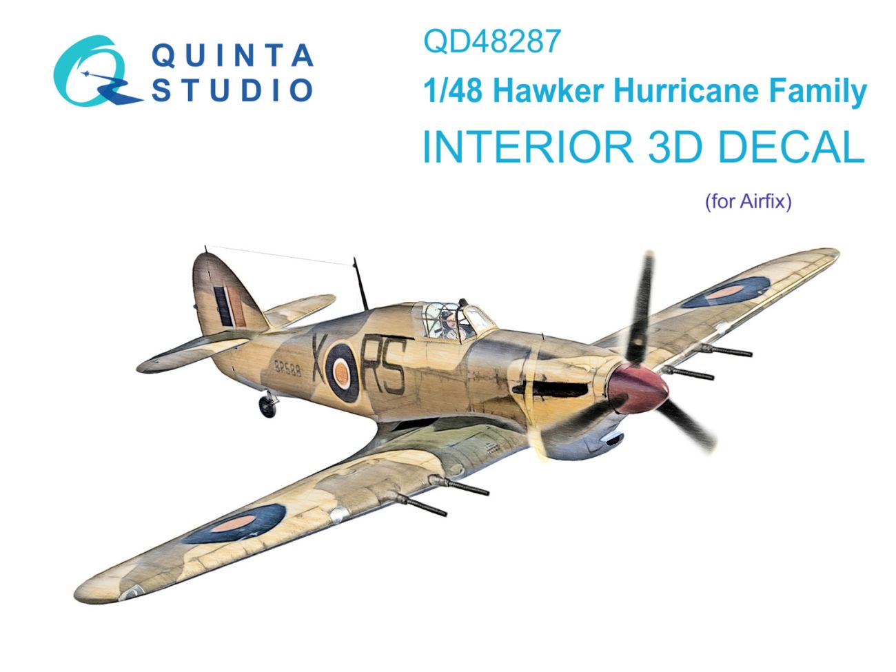 1:48 Hawker Hurricane family 3D-Printed & coloured Interior on decal paper (Airfix)