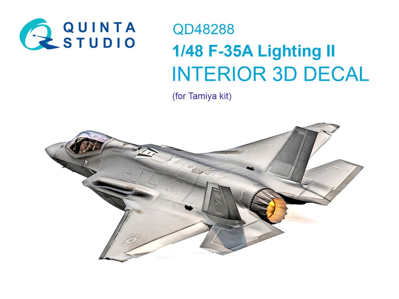 1:48 F-35A 3D-Printed & coloured Interior on decal paper (Tamiya)