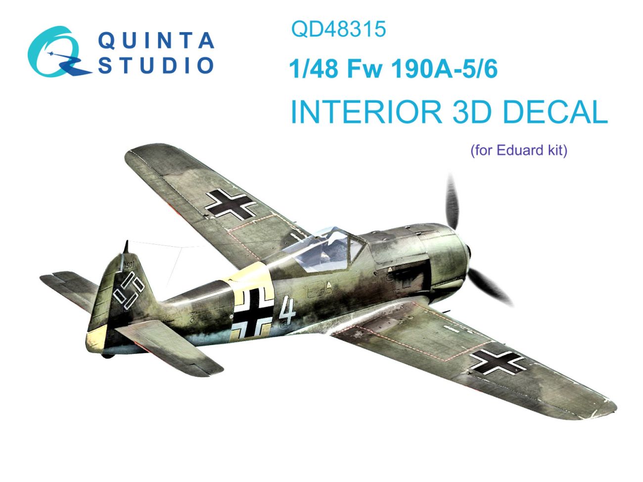 1:48 Fw 190A-5/6 3D-Printed & coloured Interior on decal paper (Eduard)