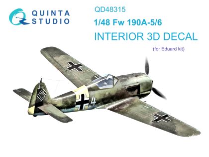 1:48 Fw 190A-5/6 3D-Printed & coloured Interior on decal paper (Eduard)