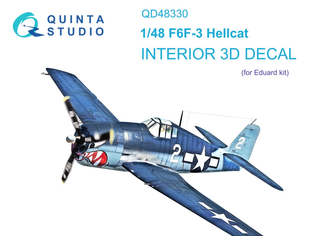 1:48 F6F-3 Hellcat 3D-Printed & coloured Interior on decal paper (Eduard)