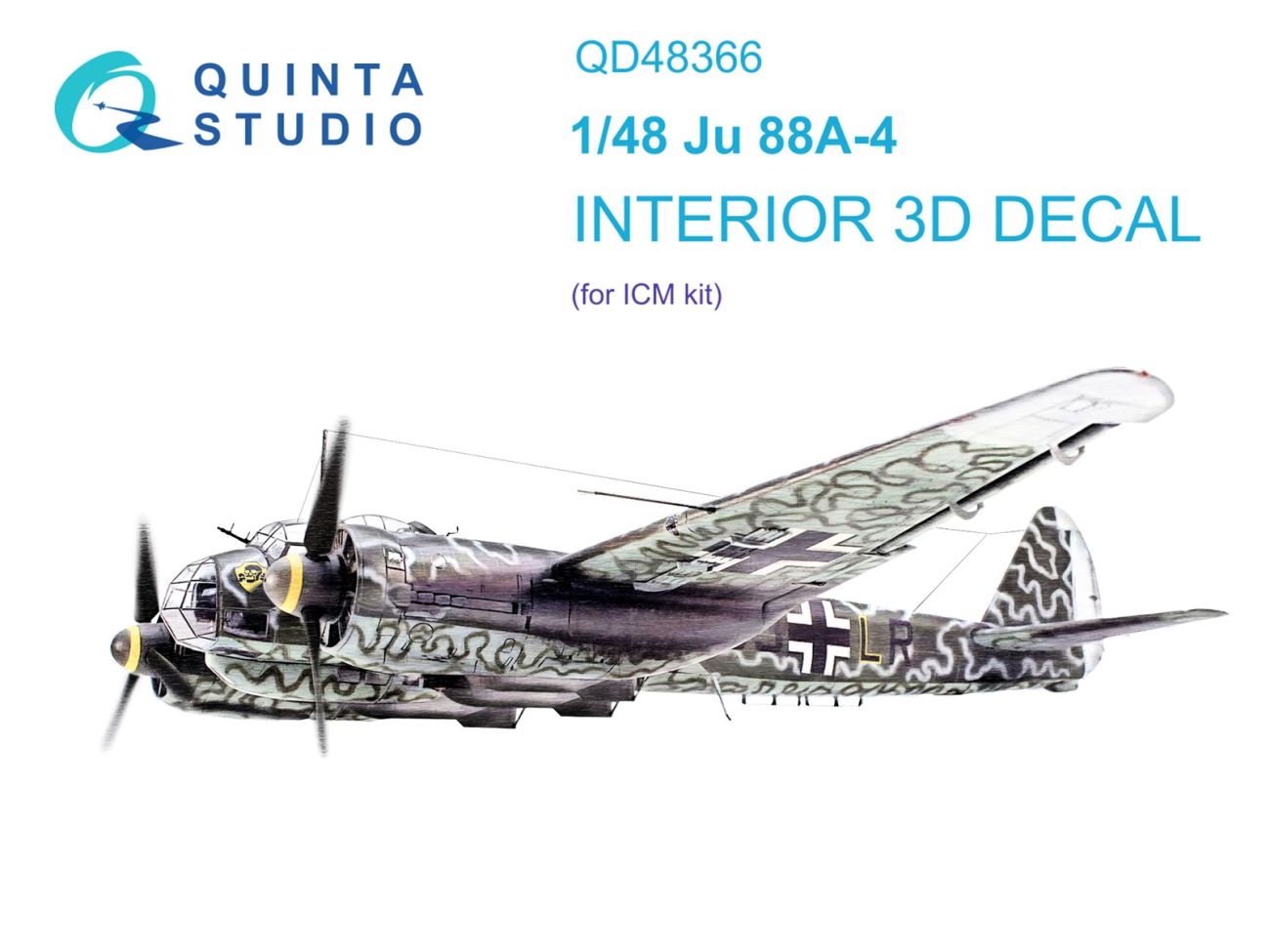1:48 Ju 88A-4 3D-Printed & coloured Interior on decal paper (ICM)