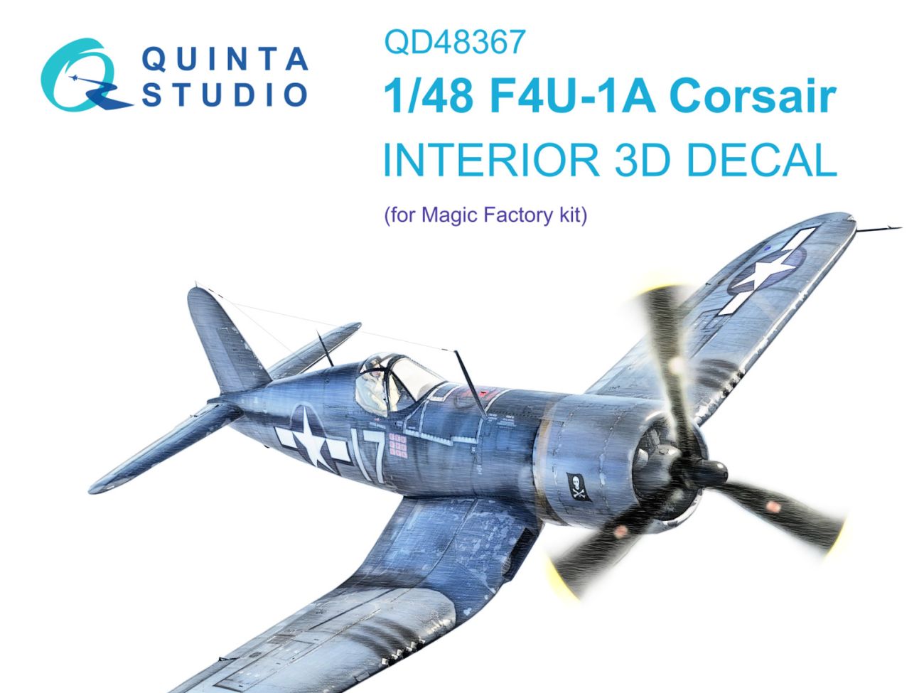 1:48 F4U-1A 3D-Printed & coloured Interior on decal paper (Magic Factory)