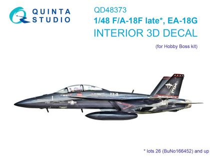 1:48 F/A-18F late / EA-18G 3D-Printed & coloured Interior on decal paper (Hobby Boss)