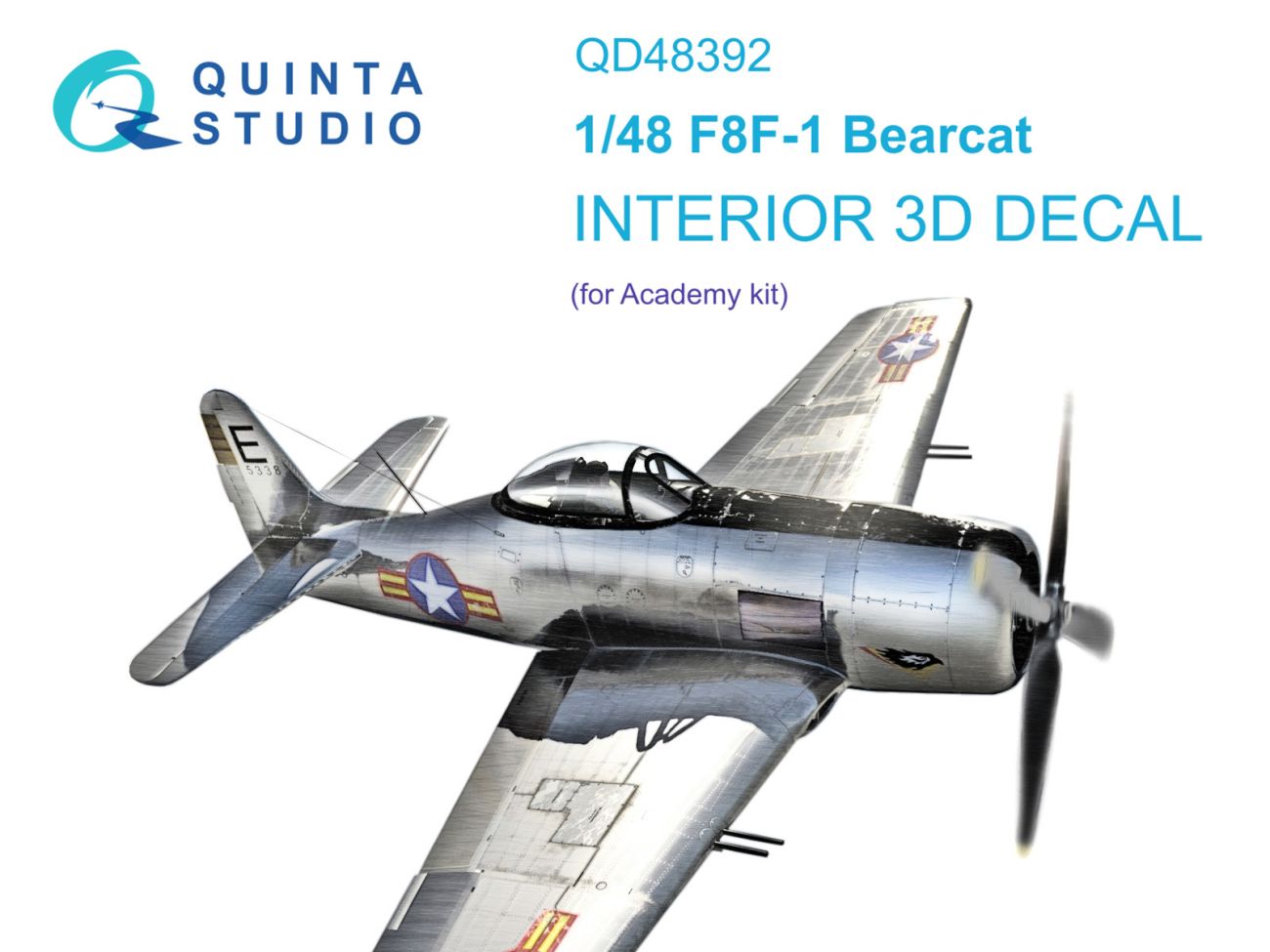 1:48 F8F-1 Bearcat 3D-Printed & coloured Interior on decal paper (Academy)