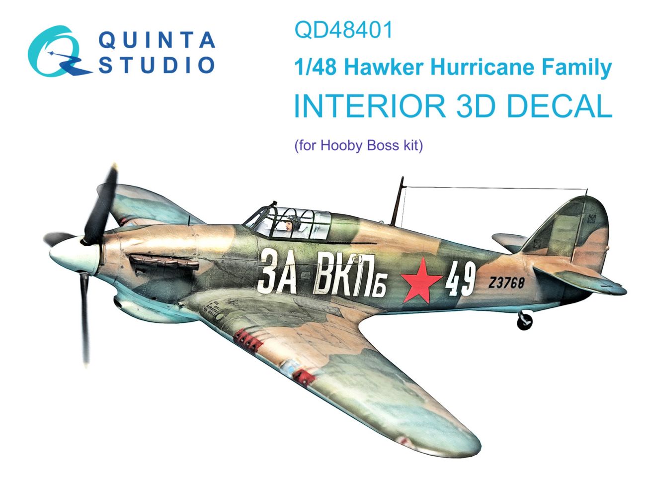 1:48 Hawker Hurricane family 3D-Printed & coloured Interior on decal paper (HobbyBoss)