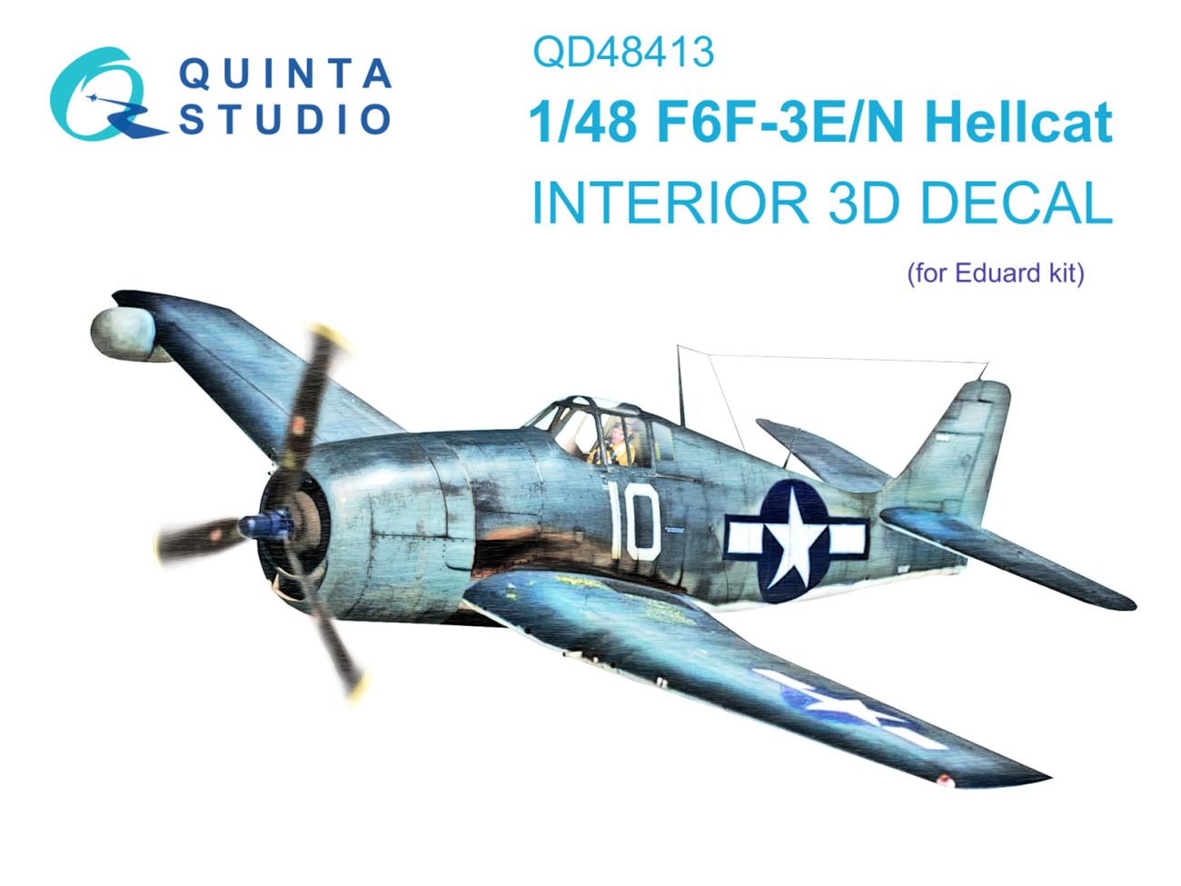 1:48 F6F-3E/N Hellcat 3D-Printed & coloured Interior on decal paper (Eduard)