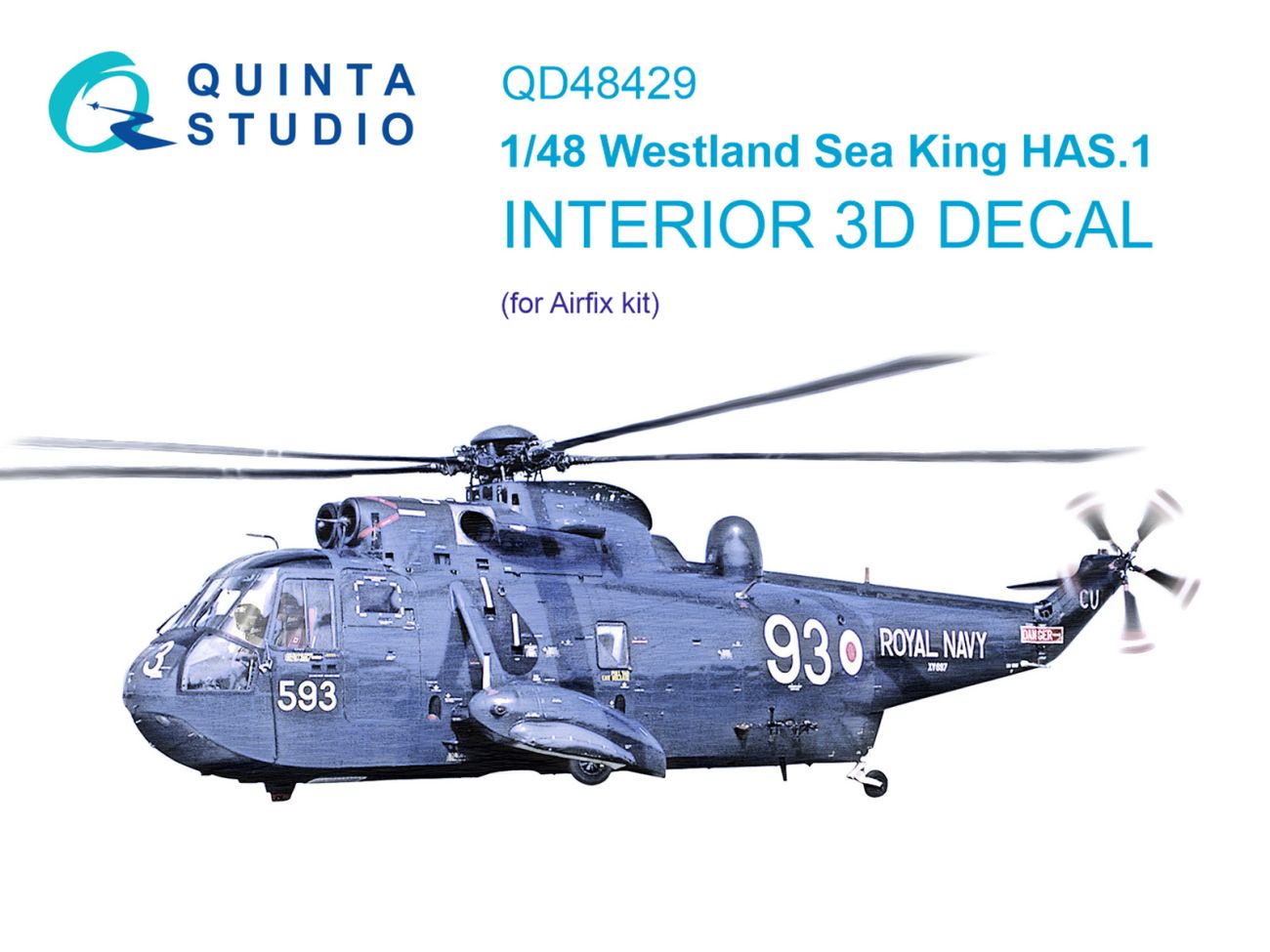 1:48 Westland Sea King HAS.1 3D-Printed & coloured Interior on decal paper (Airfix)