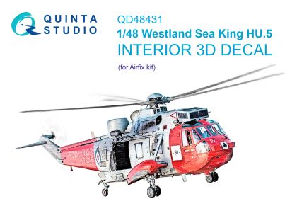 1:48 Westland Sea King HU.5 3D-Printed & coloured Interior on decal paper (Airfix)