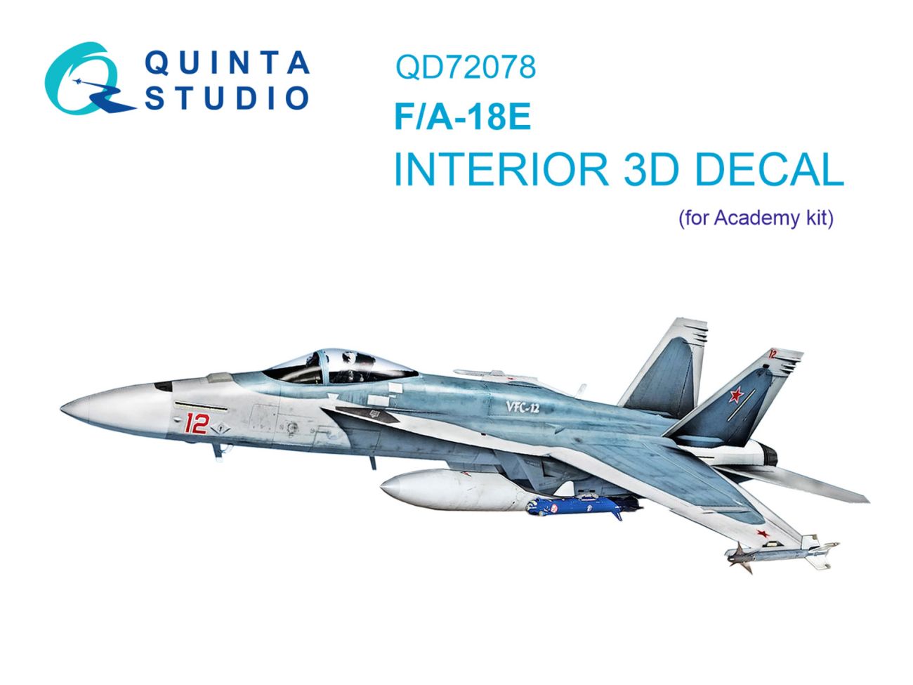 1:72 F/A-18E 3D-Printed & coloured Interior on decal paper (Academy)
