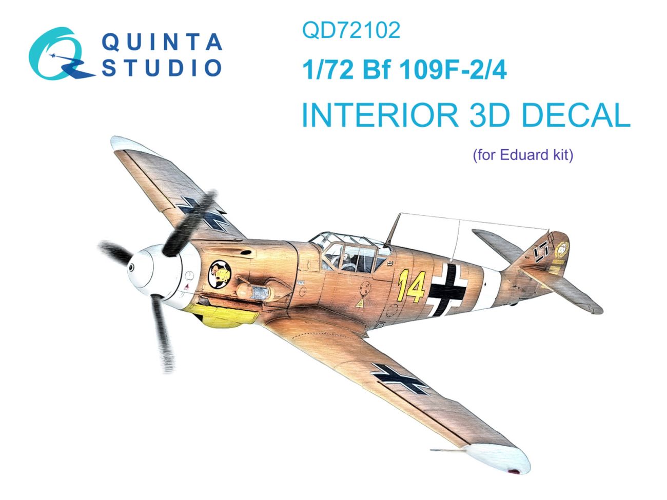 1:72 BF 109F-2/4 3D-Printed & coloured Interior on decal paper (Eduard)