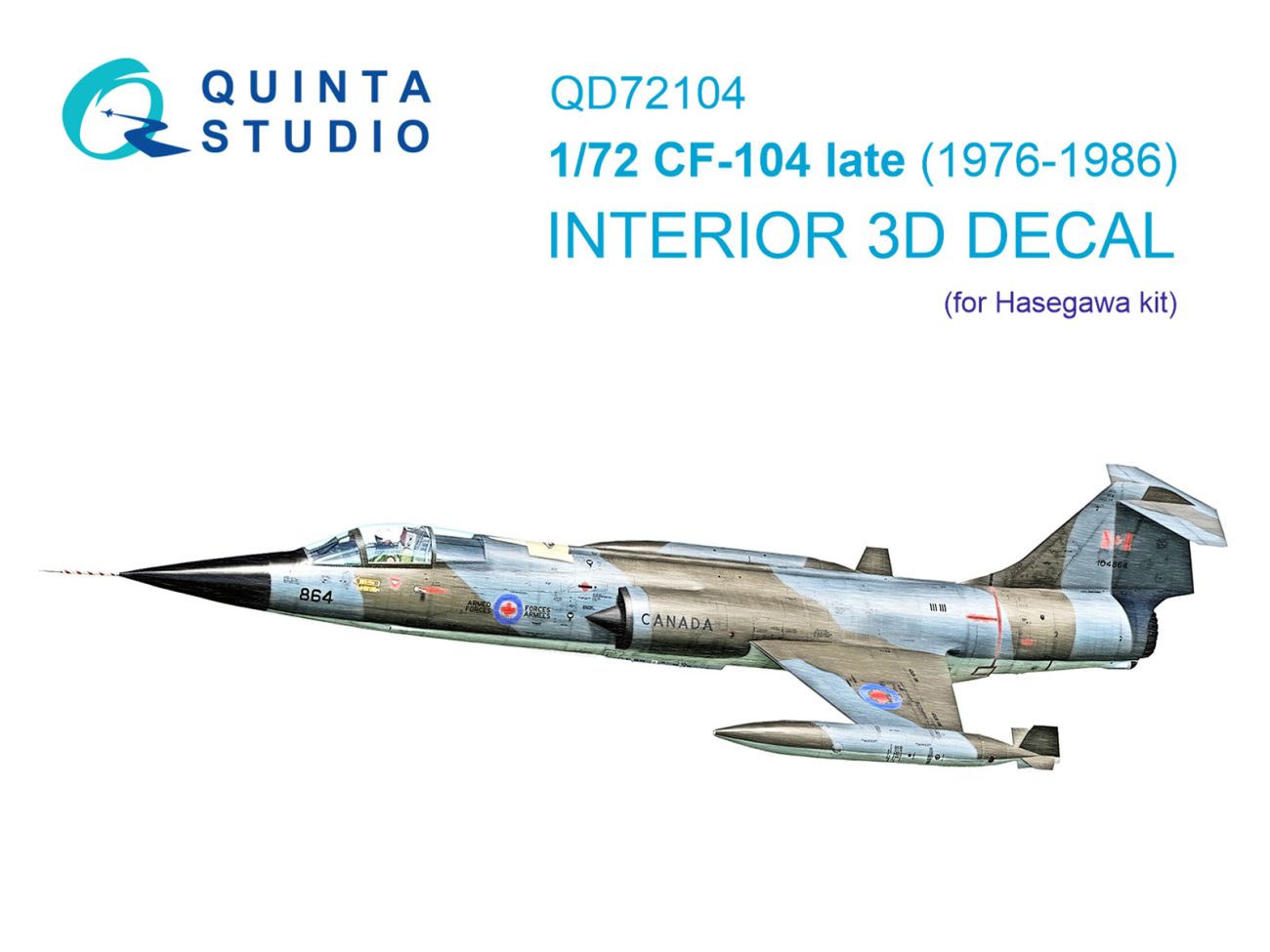 1:72 CF-104 late 3D-Printed & coloured Interior on decal paper (Hasegawa)