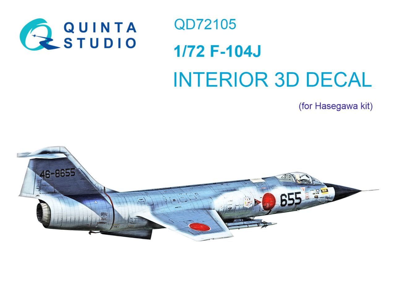 1:72 F-104J 3D-Printed & coloured Interior on decal paper (Hasegawa)