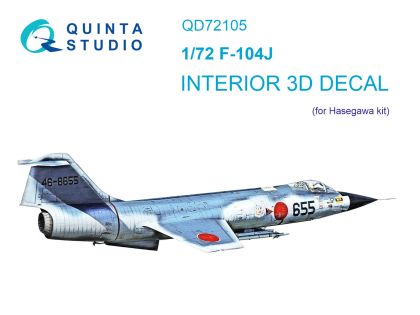 1:72 F-104J 3D-Printed & coloured Interior on decal paper (Hasegawa)