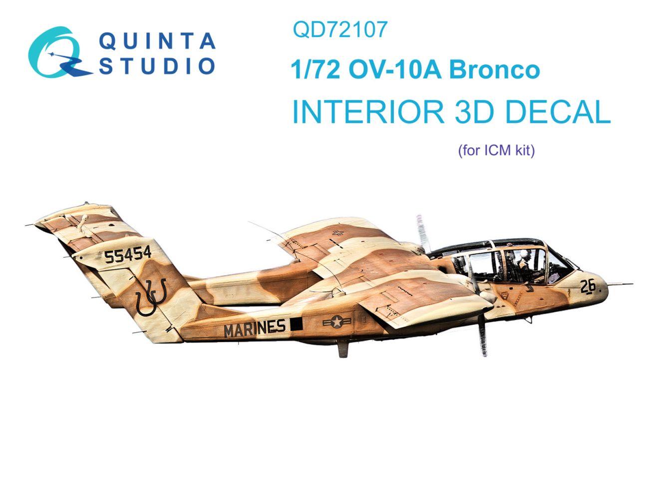 1:72 OV-10A Bronco 3D-Printed & coloured Interior on decal paper (ICM)