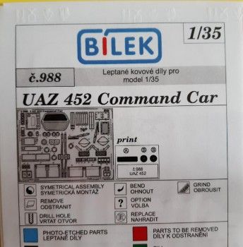 1:35 UAZ - 452 Command Car Kovové díly