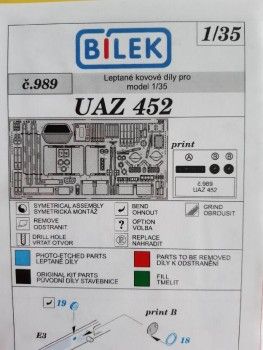 1:35 UAZ - 452 Ambulance Kovové díly