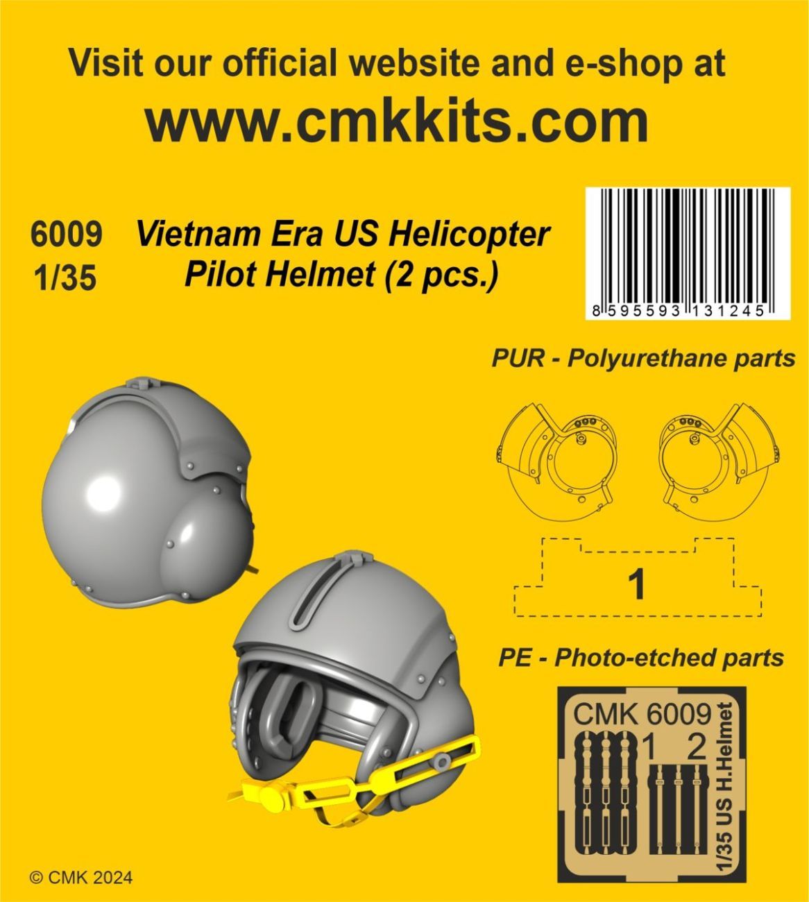 1:35 Vietnam Era US Helicopter Pilot Helmet (2 pcs.)