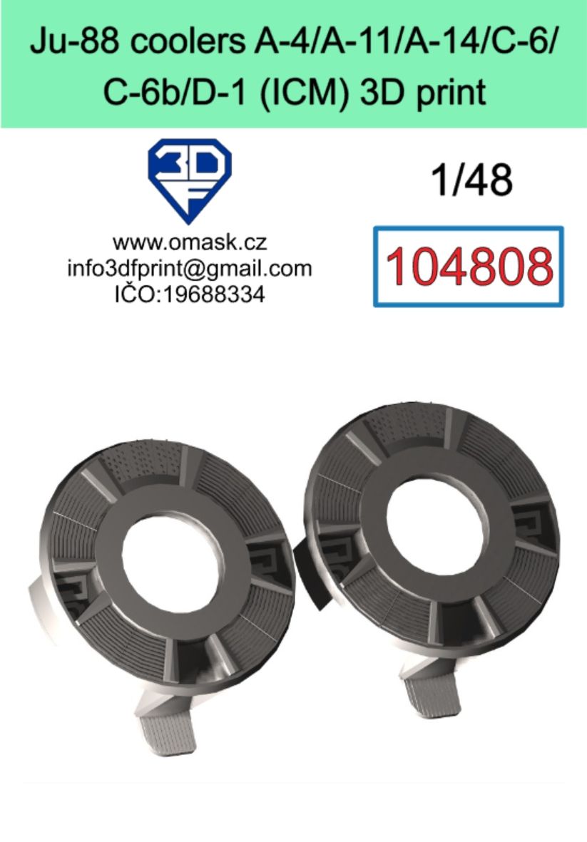 1:48 Ju-88 coolers A-4/A-11/A-14/C-6/C-6b/D-1 (ICM) 3D print