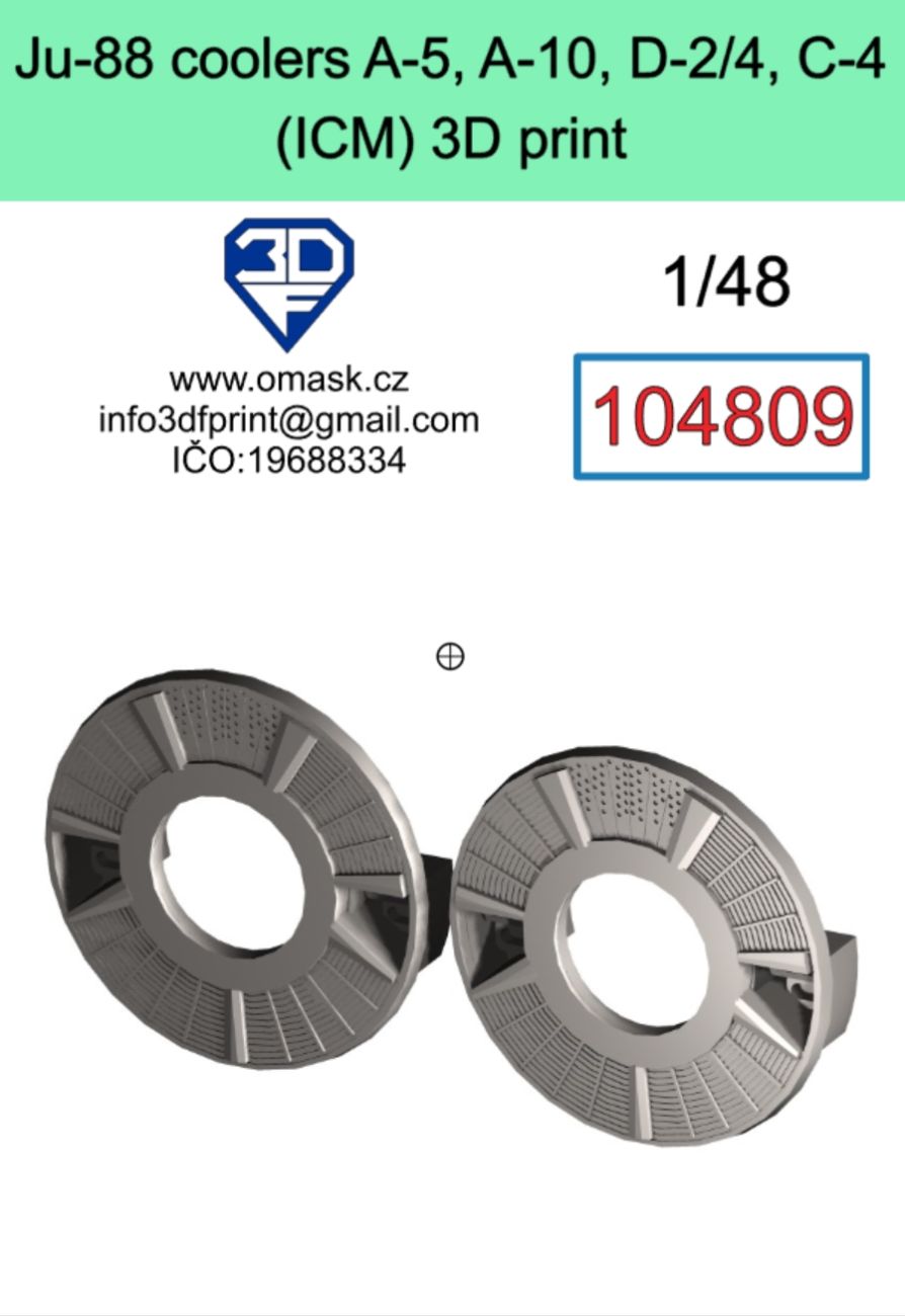 1:48 Ju-88 coolers A-5/A-10/D-2/D-4 /C-4 (ICM) 3D print
